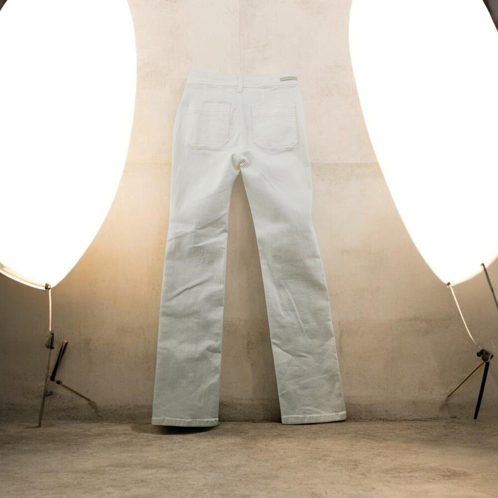 Pilcro Anthropologie White Straight Leg Jeans High Rise 25 Luxe Minimalist